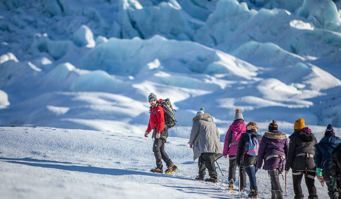 Island - národní park Skaftafell - procházka po ledovci